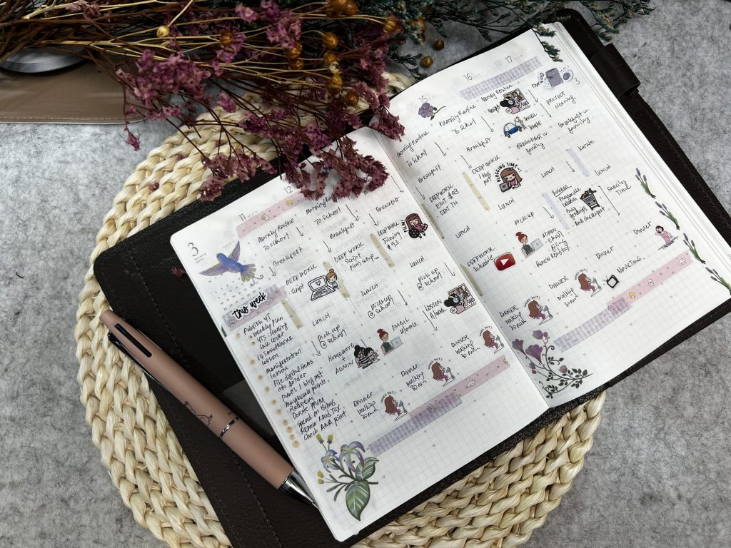vertical weekly calendar planning