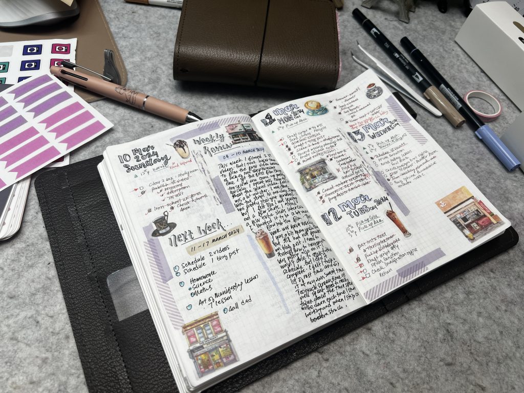 weekly review in sterling ink planner B6 