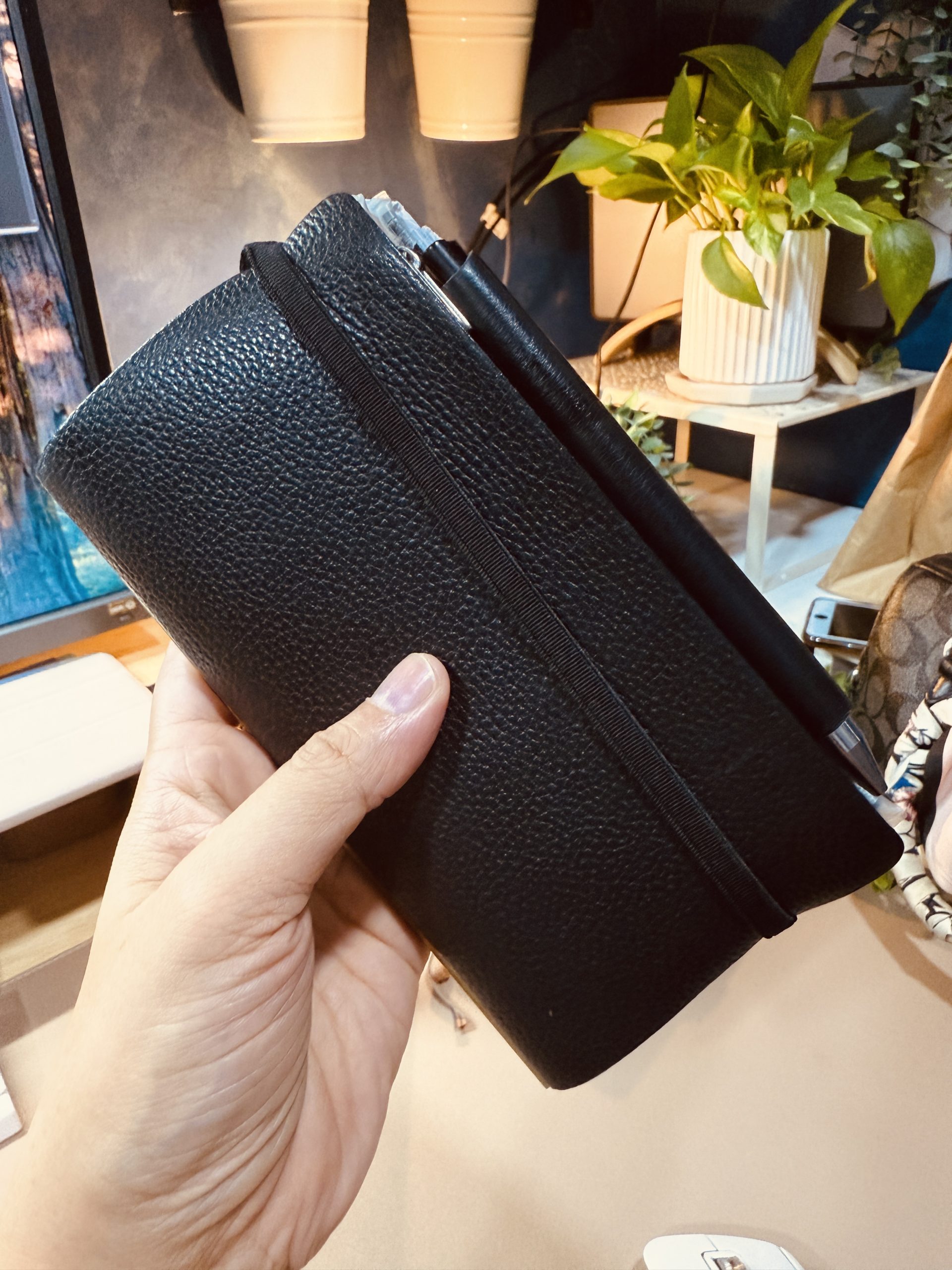 plotter narrow in shrink leather